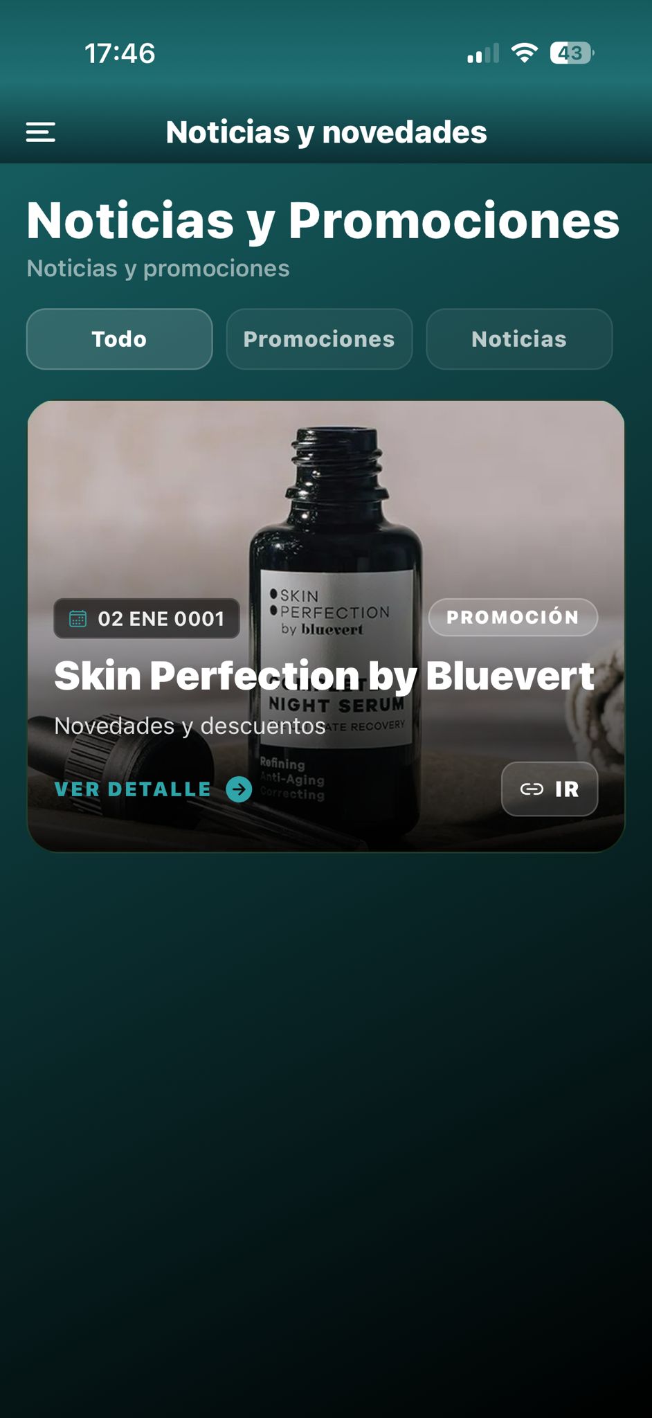 Pantalla Promociones