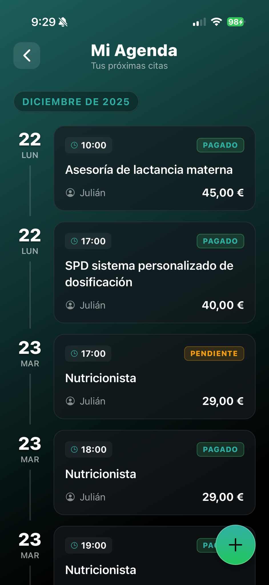 Pantalla Fidelización