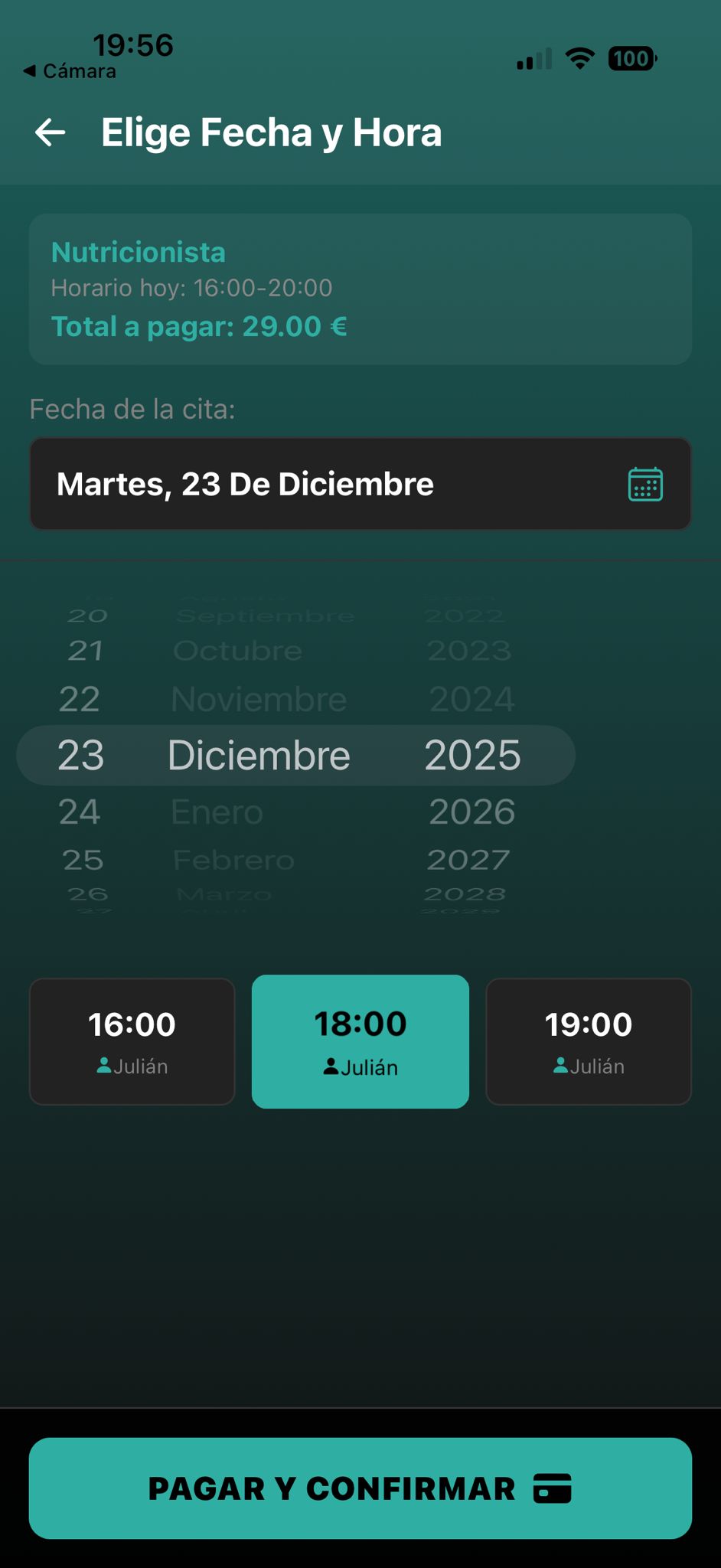 Confirmación de datos