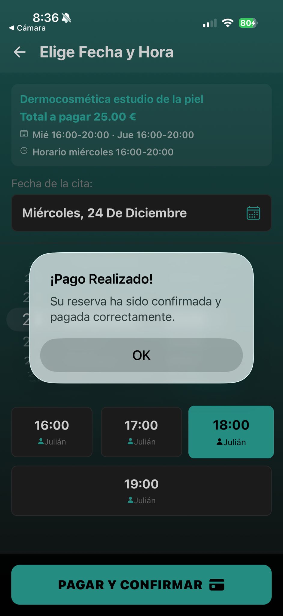 Ticket y confirmación